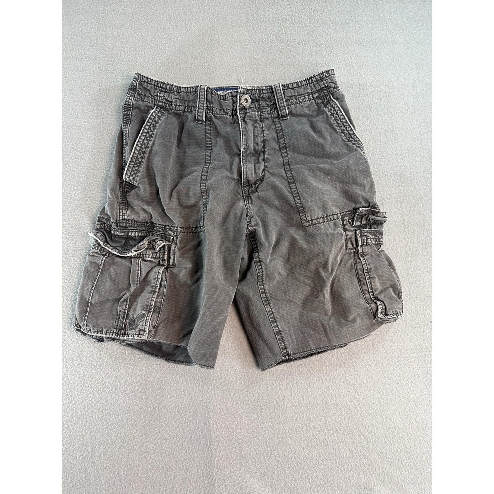 Y2K American Eagle Outfitters Cargo Shorts Mens 34 Gray Relaxed 10 Inseam Casual